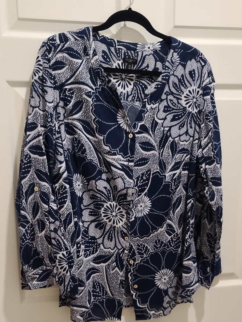 Talbots Blue and White Floral Top